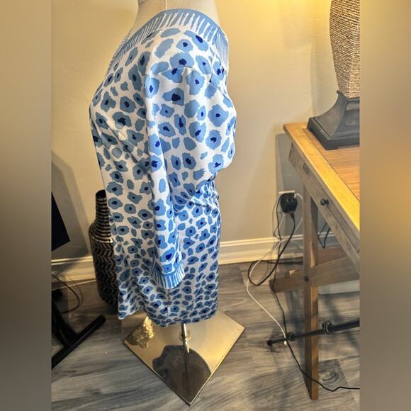 Gretchen Scott Designs Blue and White Patterned Dress - Picture 4 of 7